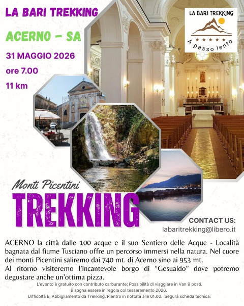 TREKKING - Sentiero delle acque ad ACERNO (SA)
