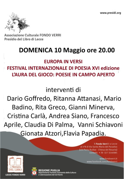 Il Fondo Verri in gemellaggio con il Festival Internazionale di Poesia Europa In Versi