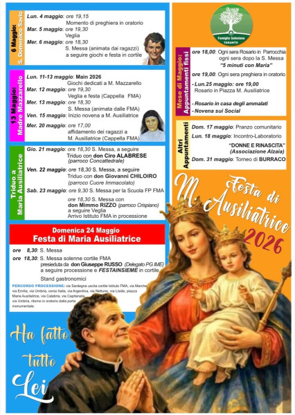 Festa di Maria Ausiliatrice 2026