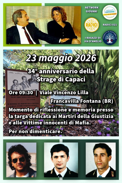 Francavilla Fontana commemora le vittime della strage di Capaci - 34° anniversario