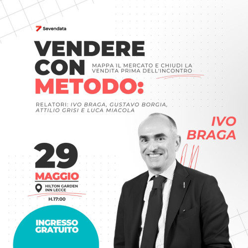 45 anni di vendita, centinaia di venditori gestiti, decine di milioni al mese. Il 29 maggio è a Lecce.