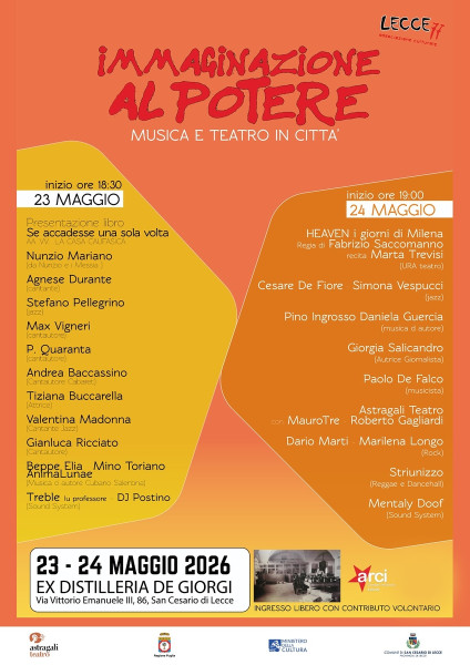 Alla Distilleria "L’immaginazione al potere", due serate di musica e teatro