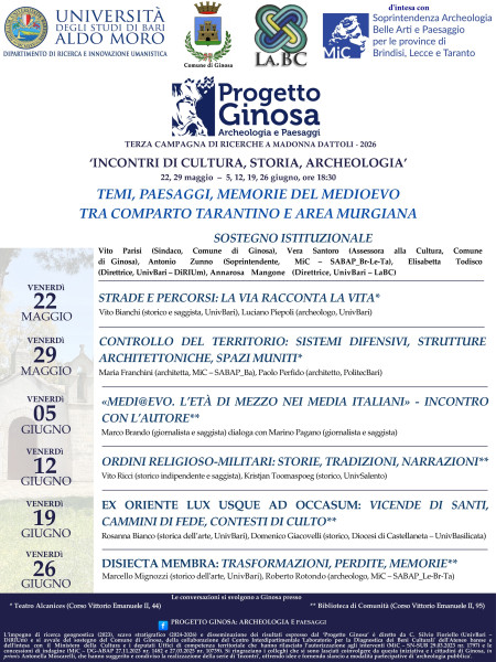 Incontri di cultura, storia, archeologia