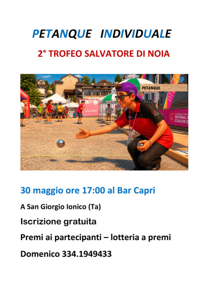 2° trofeo di Petanque Memorial Salvatore Di Noia