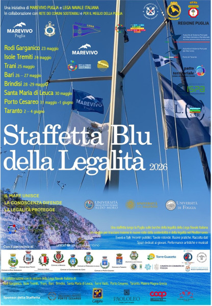 STAFFETTA BLU DELLA LEGALITÀ, Cantine Paololeo partner del viaggio pugliese tra mare, sostenibilità e del rispetto delle regole