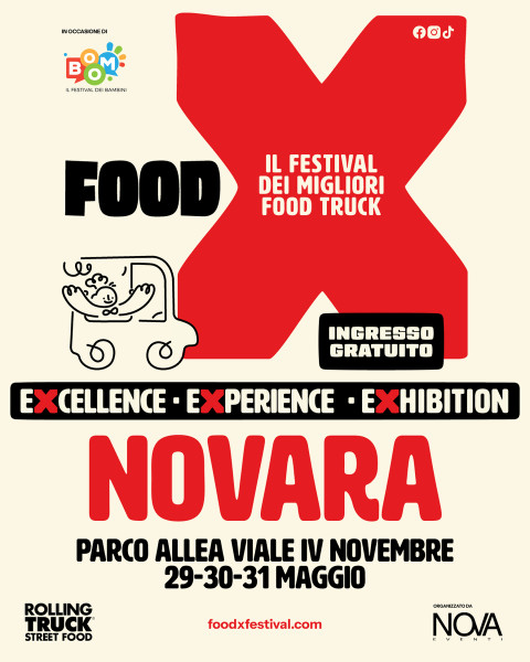 A Novara torna FOODX, il festival dei Food Truck, cibo di strada dall’Italia e dal mondo nel Parco Allea, dal 29 al 31 maggio