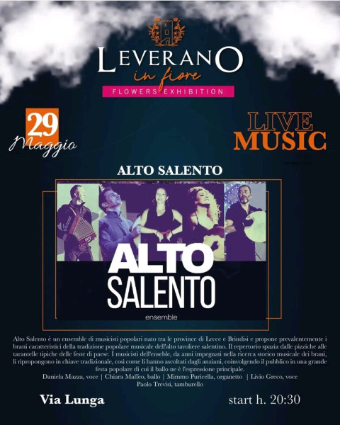 Pizzica e musica popolare con gli "Alto Salento" per "Leverano in fiore"