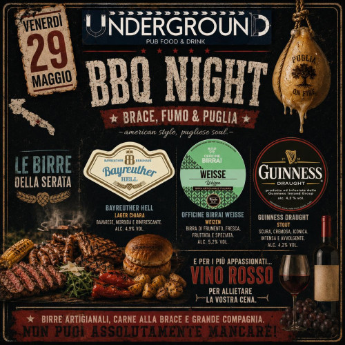 BBQ NIGHT - OGNI VENERDÌ DA UNDERGROUND