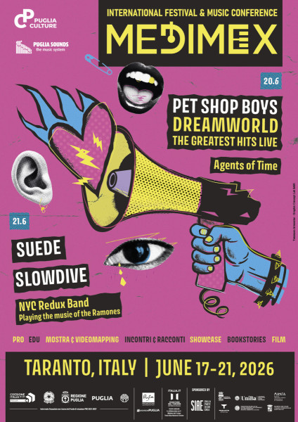 Medimex 2026, tra gli ospiti: Pet Shop Boys DREAMWORLD The Greatest Hits Live, Suede e Slowdive, NYC Redux Band