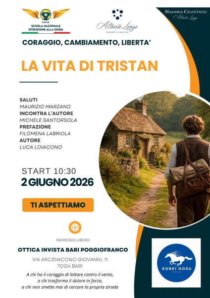 Bari: presentazione de La vita di Tristan, ultimo capolavoro letterario dello scrittore Luca Loiacono