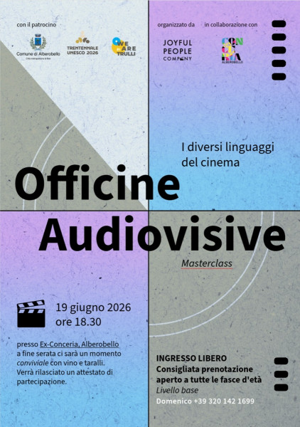 OFFICINE AUDIOVISIVE "i diversi linguaggi del Cinema" - Masterclass