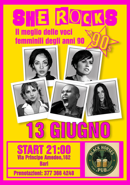 SHEROCKS90s 1st Birthday! Tutte le voci femminili anni 90 in un unico live