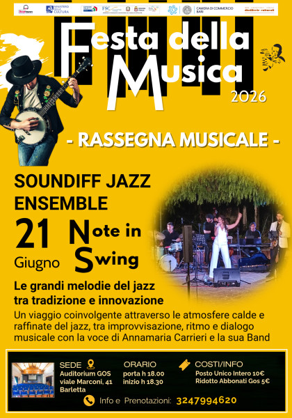 Festa della Musica 2026  a cura di Beathoven Aps  SOUNDIFF JAZZ ENSEMBLE