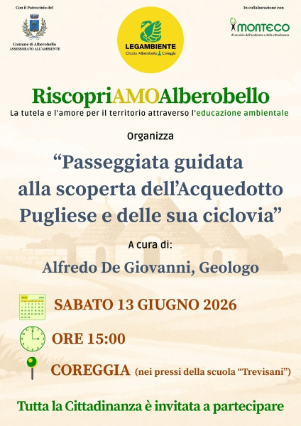 Passeggiata guidata sulla ciclovia dell’AQP