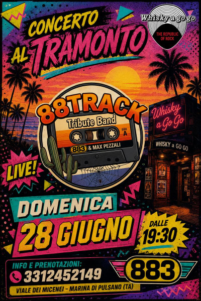 88Track Live: la musica degli 883 e di Max Pezzali accende il tramonto del Whisky a Go Go