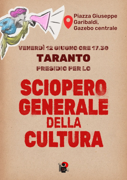 Presidio per lo sciopero generale della cultura