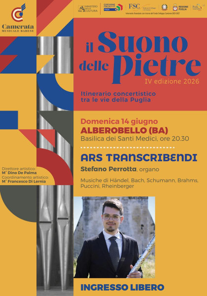 L'organista Stefano Perrotta chiude ad Alberobello la IV edizione de Il Suono delle Pietre