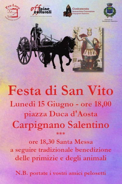 Festa di San Vito e benedizione delle primizie e degli animali