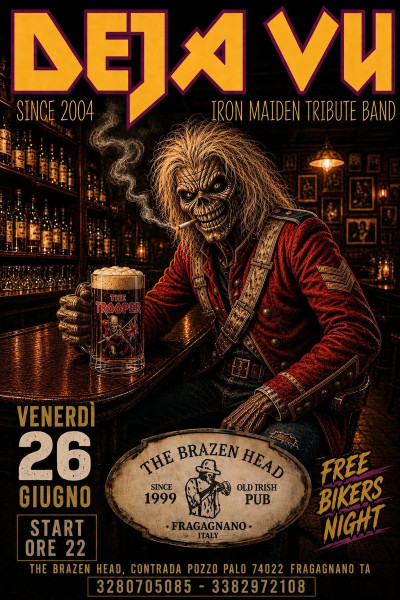 LA MUSICA METAL DEI "DEJA VU" AL BRAZEN HEAD DI FRAGAGNANO