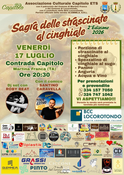 Sagra delle Strascinate al Cinghiale - 2°Edizione 2026