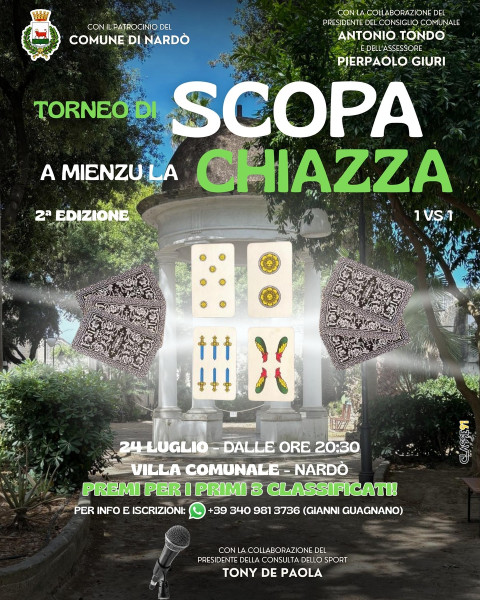 TORNEO DI SCOPA A NARDO'  "A Mienzu la Chiazza"