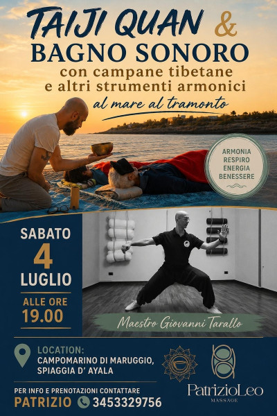 Taiji Quan & Bagno sonoro in spiaggia al tramonto
