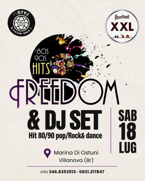 Freedom '80 - Pop Dance 80/90, Divertentismo italiano e internazionale & DJ Set
