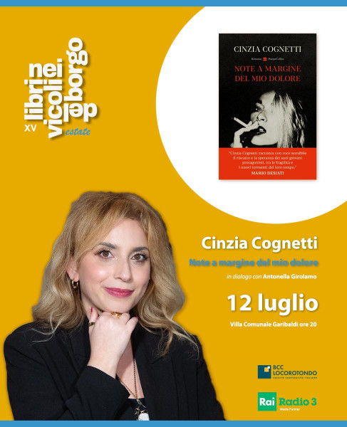 Cinzia Cognetti presenta " Note a margine del mio dolore"