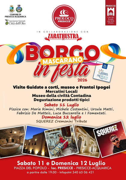 Presicce si veste a festa: l’11 e 12 luglio riflettori accesi su Borgo Mascarano