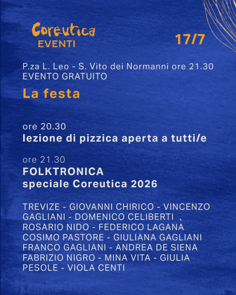 Coreutica 2026: la festa con Folktronica