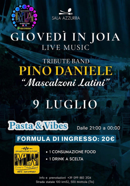 Sala azzurra coverband pino Daniele