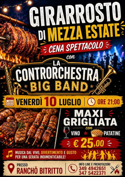 Girarrosto di mezza estate con la Controrchestra big band