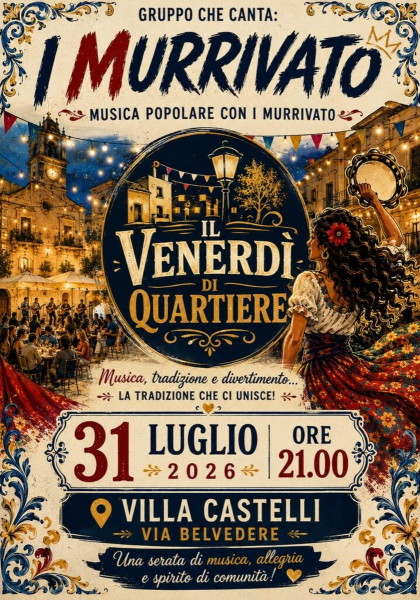 Pizzica e musica popolare con i "Murrivato" per la "Festa di Quartiere"