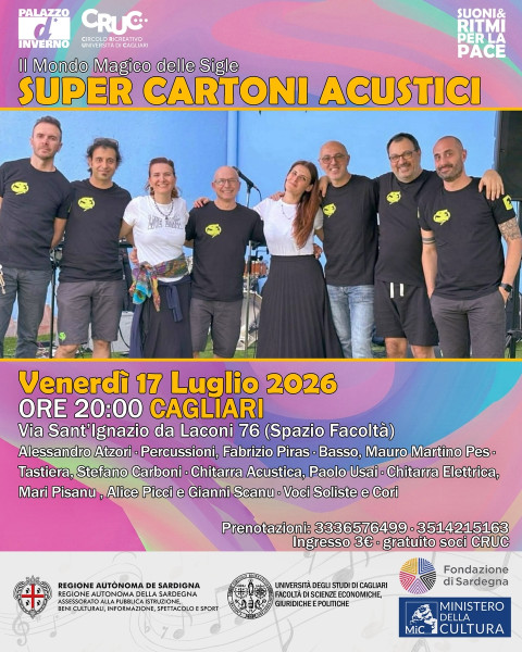 Super Cartoni Acustici  Il Mondo Magico delle Sigle approda al Festival Suoni e Ritmi per la Pace firmato da Palazzo d’Inverno