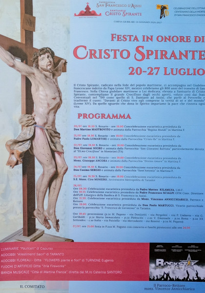 Festa e processione di Cristo Spirante e concerto dei "Rockstar"