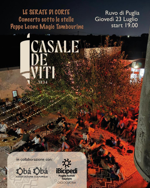 Serata di corte Peppe Leone ed il suo Magic Tambourine