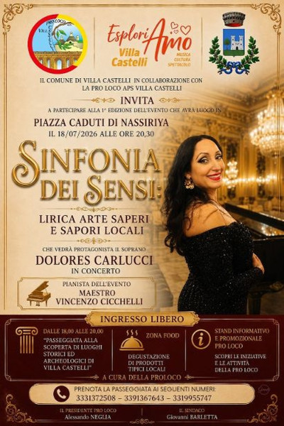 1^ Edizione di "SINFONIA DEI SENSI: lirica arte saperi e sapori locali"