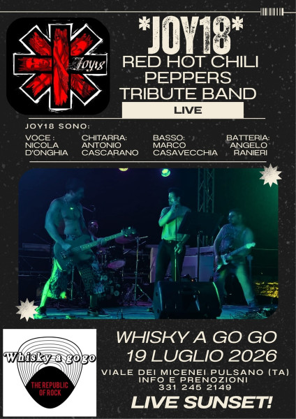 joy 18 Red Hot Chili Peppers tribute band sunset live @Whisky a gogò
