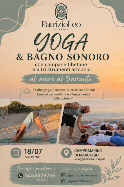 Yoga & bagno sonoro con campane tibetane al tramonto