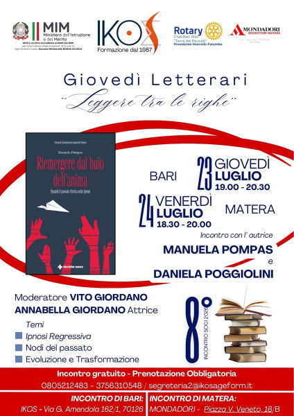 Manuela Pompas incontra il pubblico a Bari e Matera