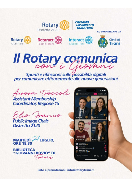 Incontro tematico su IL ROTARY COMUNICA CON I GIOVANI