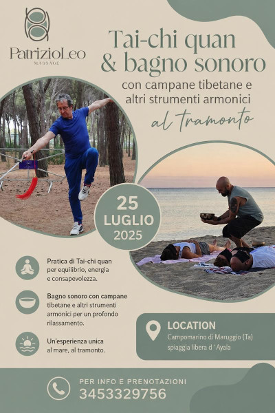 Tai-chi Quan & Bagno sonoro in spiaggia al tramonto