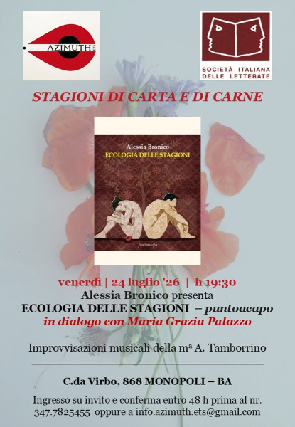 Per STAGIONI DI CARTA E DI CARNE : presentazione di ECOLOGIA DELLE STAGIONI di Alessia BRONICO