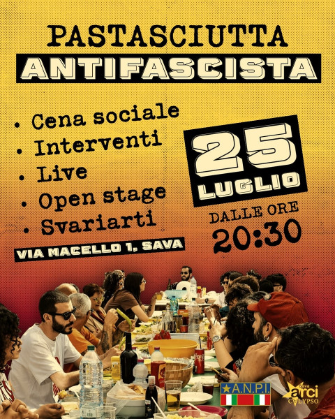 Pastasciutta Antifascista all’ARCI Calypso
