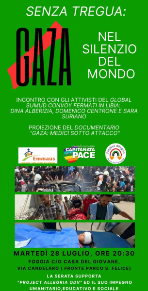 Incontro-dibattito per riaccendere i riflettori sulla drammatica crisi umanitaria e sanitaria nella Striscia di Gaza