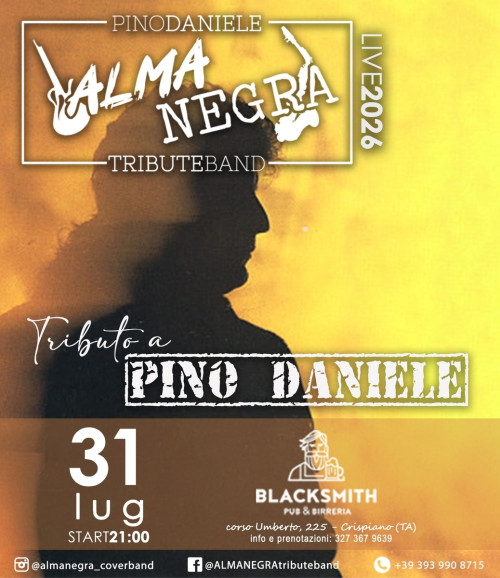 ALMANEGRA Pino Daniele Tribute Band al BLAKSMITH PUB