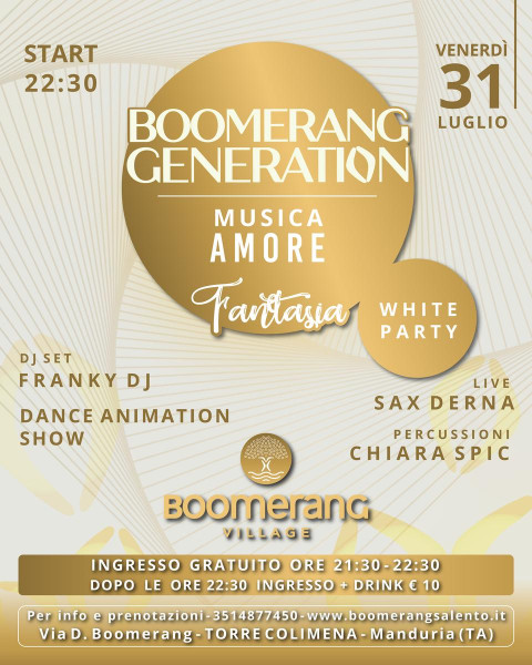 Boomerang Generation -White Party