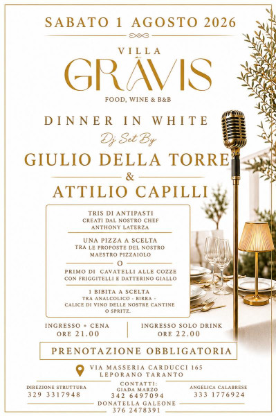 Dinner in White con Giulio Della Torre e Attilio Capilli