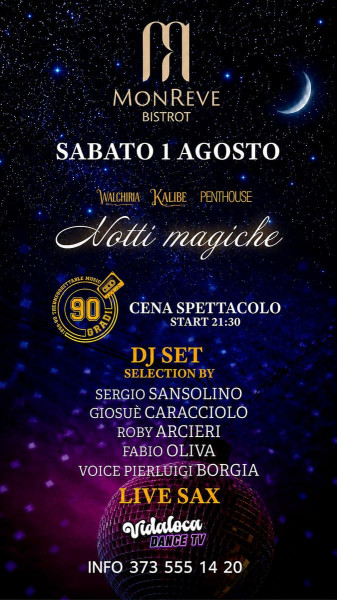 Live 90 gradi e dj set - cena spettacolo