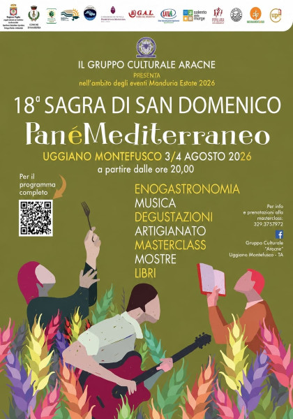 LA SAGRA DI SAN DOMENICO: un itinerario di cultura, enogastronomia, musica, tradizioni, mostre, libri e artigianato artistico, lunedì 3 e martedì 4 agosto a Uggiano Montefusco.